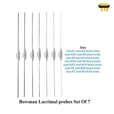 Bowman Lacrimal Probes Set Of 7, surgical instruments, TGI's own catalog photograph