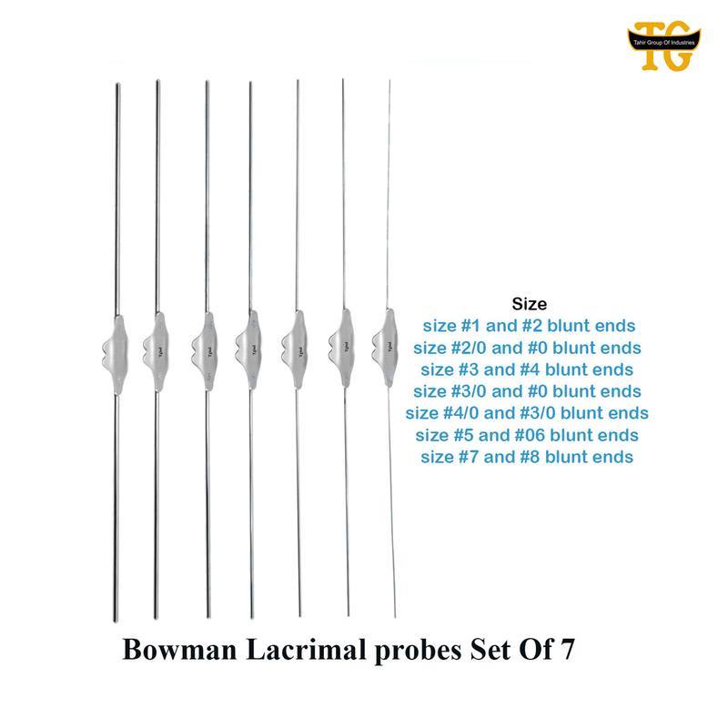 Bowman Lacrimal Probes Set Of 7, surgical instruments, TGI's own catalog photograph