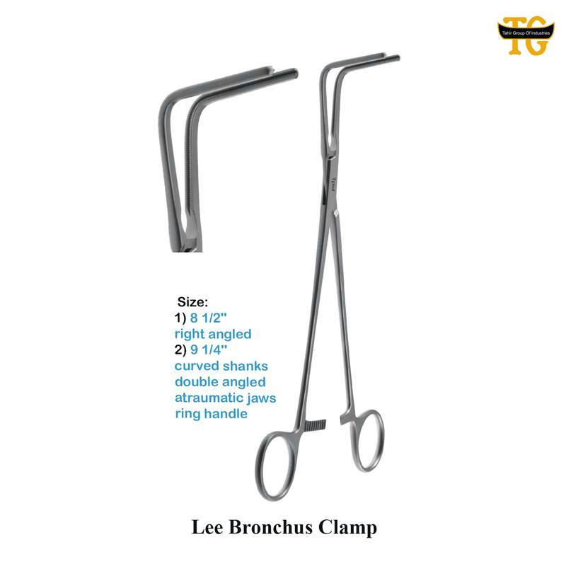 Lee Bronchus Clamp, surgical instruments, TGI's own catalog photograph