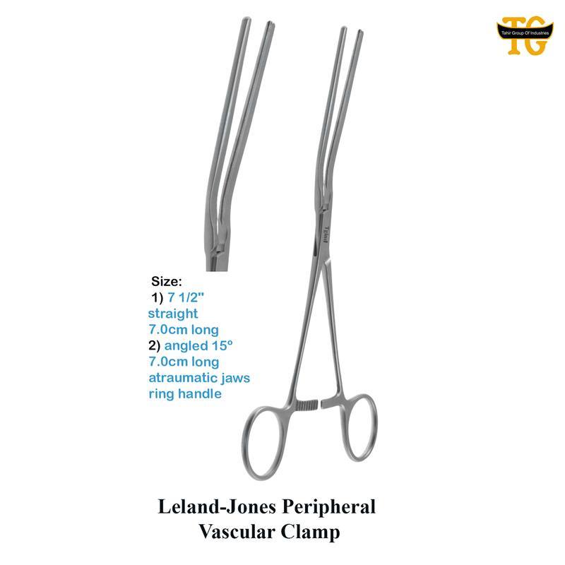Leland-Jones Peripheral Vascular Clamp, surgical instruments, TGI's own catalog photograph