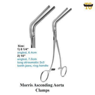 Morris Ascending Aorta Clamps, surgical instruments, TGI's own catalog photograph