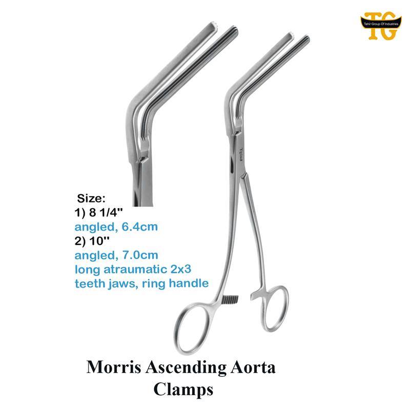 Morris Ascending Aorta Clamps, surgical instruments, TGI's own catalog photograph