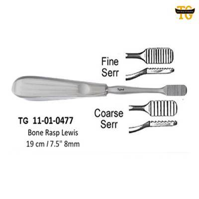 Lewis Bone Rasp, orthopedic instruments, TGI's own catalog photograph