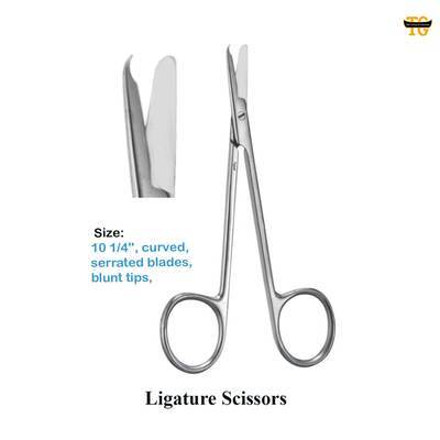Ligature Scissors, surgical instruments, TGI's own catalog photograph