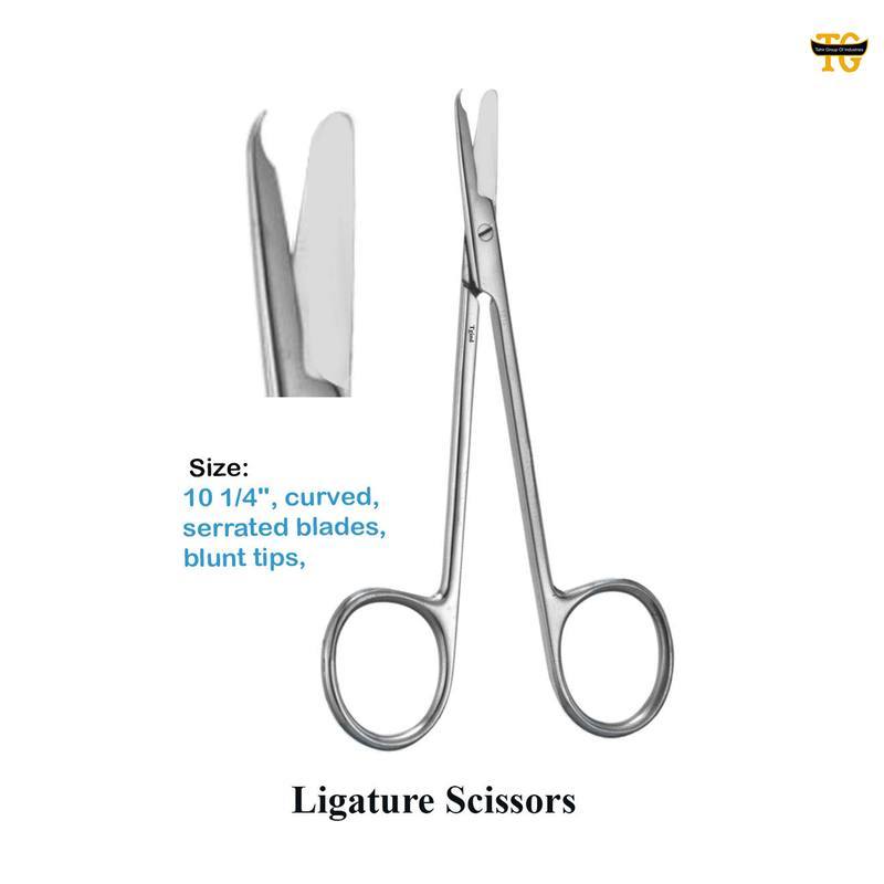 Ligature Scissors, surgical instruments, TGI's own catalog photograph