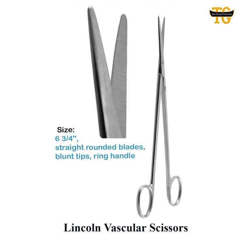 Lincoln Vascular Scissors, surgical instruments, TGI's own catalog photograph