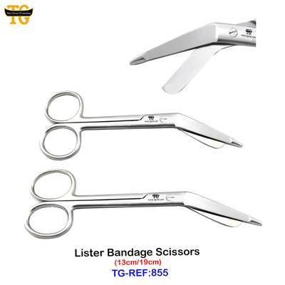 Lister Bandage Scissors, dental instruments, TGI's own catalog photograph