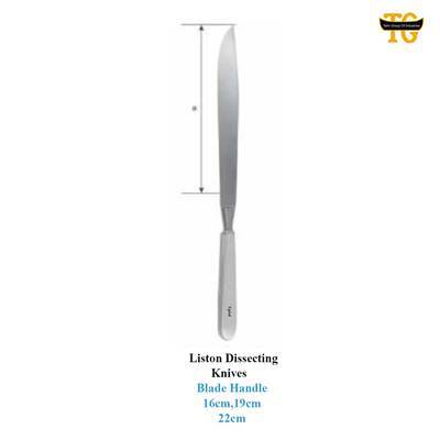 Liston Dissecting Knive, surgical instruments, TGI's own catalog photograph