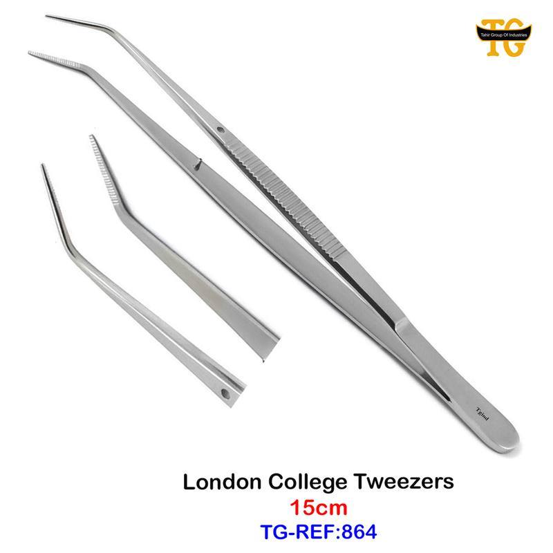 London College Tweezer, dental instruments, TGI's own catalog photograph