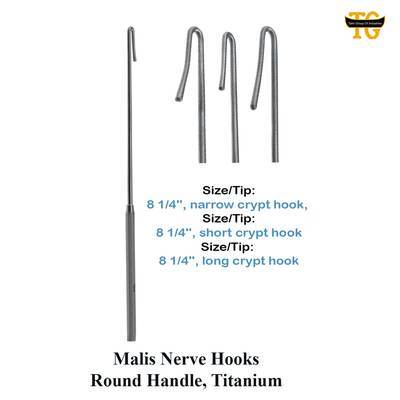 Malis Hook, surgical instruments, TGI's own catalog photograph