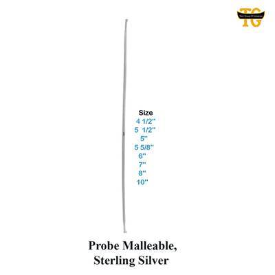 Probe Malleable, Sterling Silver, surgical instruments, TGI's own catalog photograph