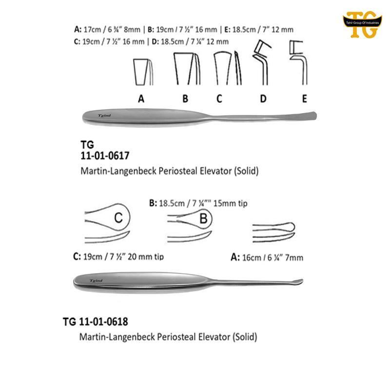 Martin-Langenbeck Periosteal Elevator (Solid), orthopedic instruments, TGI's own catalog photograph