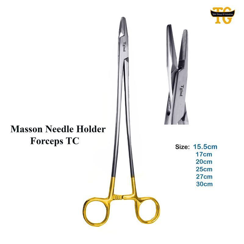 Masson Needle Holder Forceps TC, surgical instruments, TGI's own catalog photograph