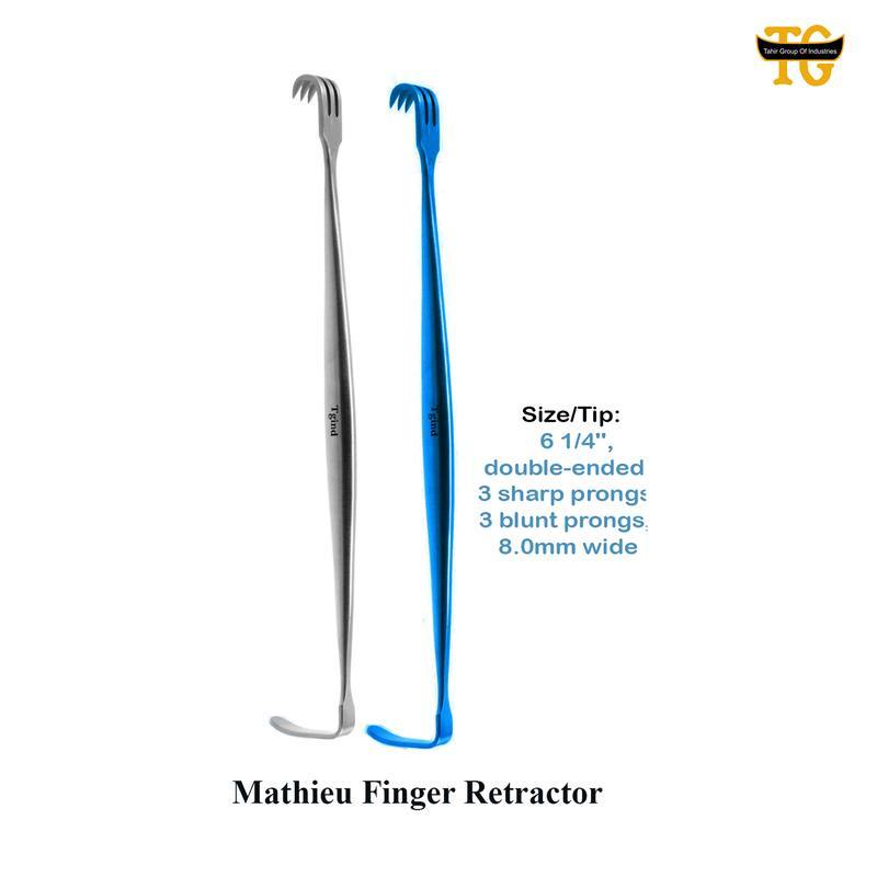 Mathieu Finger Retractor, surgical instruments, TGI's own catalog photograph