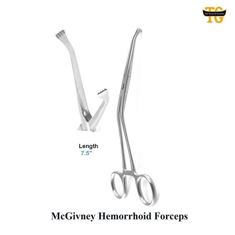 MCgivney Hemorrhoid Forceps, surgical instruments, TGI's own catalog photograph