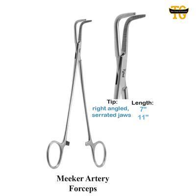 Meeker Artery Forceps, surgical instruments, TGI's own catalog photograph