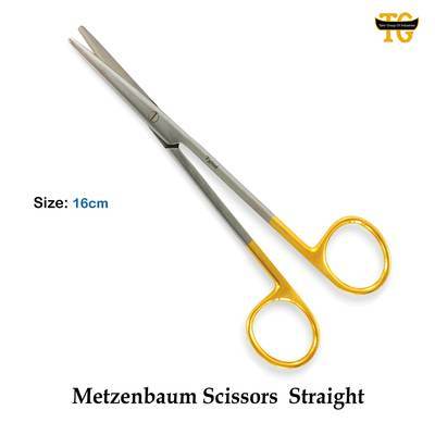 Metzenbaum Scissors Straight TC, surgical instruments, TGI's own catalog photograph
