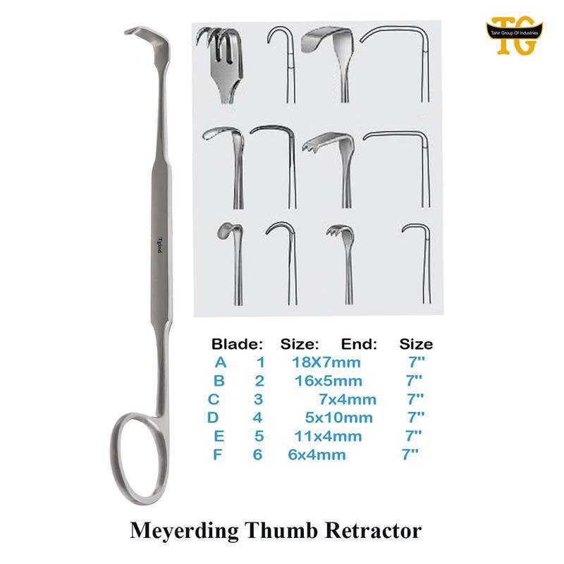 Meyerding Thumb Retractor, surgical instruments, TGI's own catalog photograph
