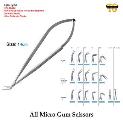 Micro Gum Scissors, surgical instruments, TGI's own catalog photograph