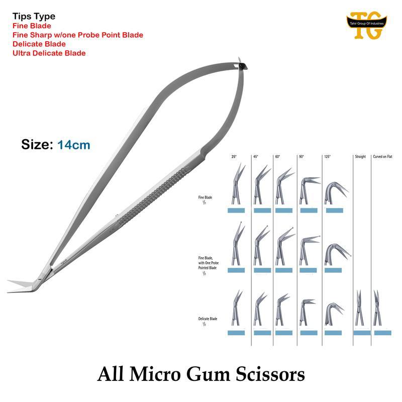 Micro Gum Scissors, surgical instruments, TGI's own catalog photograph