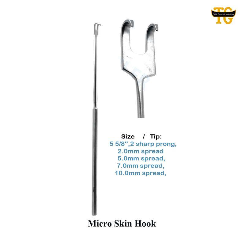 Micro Skin Hook, surgical instruments, TGI's own catalog photograph