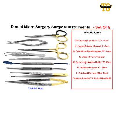 Micro Surgery Kit, dental instruments, TGI's own catalog photograph