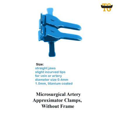 Microsurgical Artery Approximator Clamps, Without Frame, surgical instruments, TGI's own catalog photograph