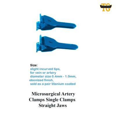 Microsurgical Artery Clamp, surgical instruments, TGI's own catalog photograph