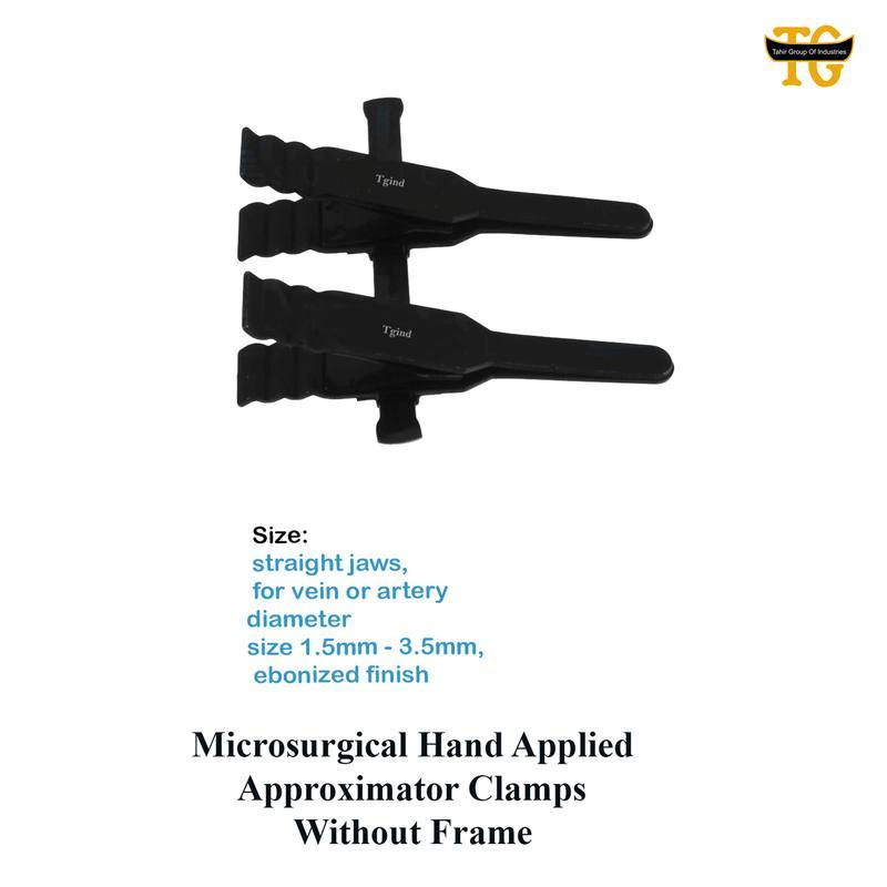 Microsurgical Hand Applied Approximator Clamps, Without Frame, surgical instruments, TGI's own catalog photograph