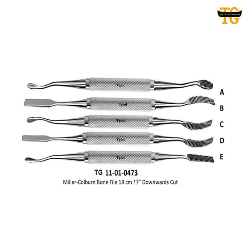 Miller-Colburn Bone File Downwards Cut, orthopedic instruments, TGI's own catalog photograph