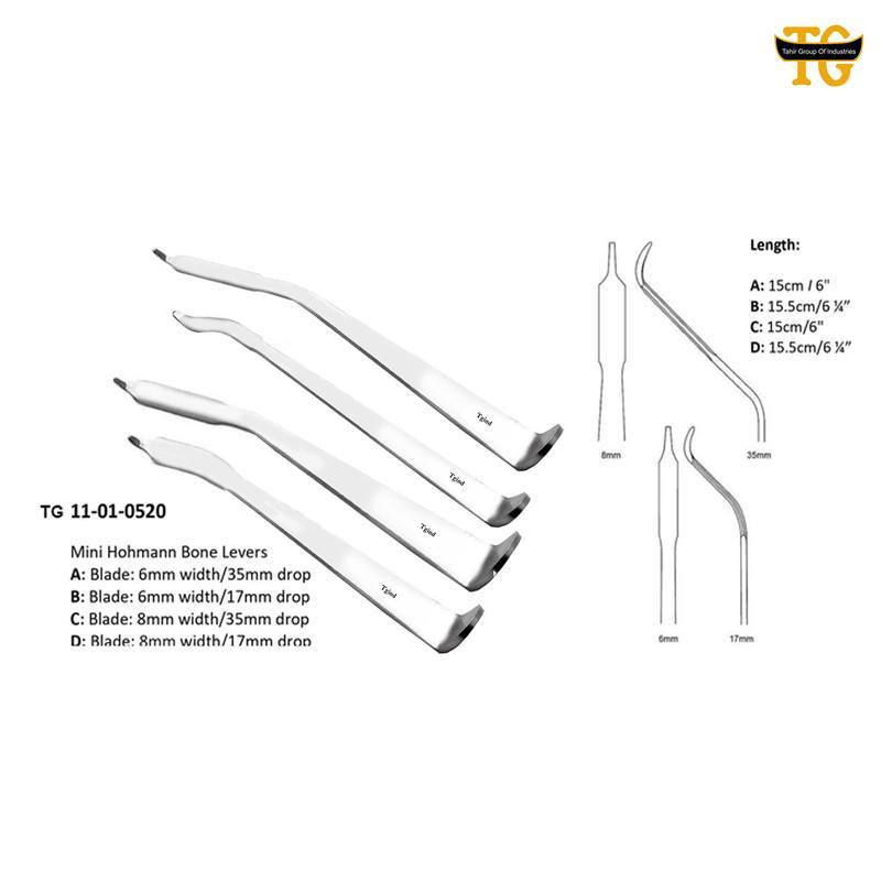 Mini Hohmann Bone Lever Set, orthopedic instruments, TGI's own catalog photograph