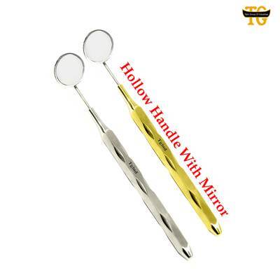 Hollow Handle With Mirror, dental instruments, TGI's own catalog photograph