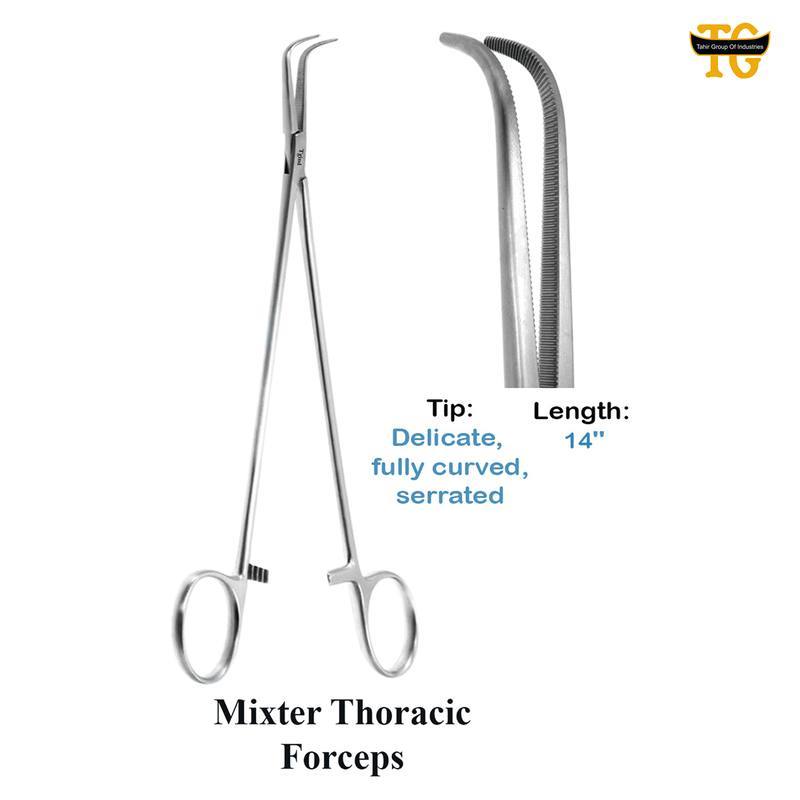 Mixter Thoracic Forceps, surgical instruments, TGI's own catalog photograph