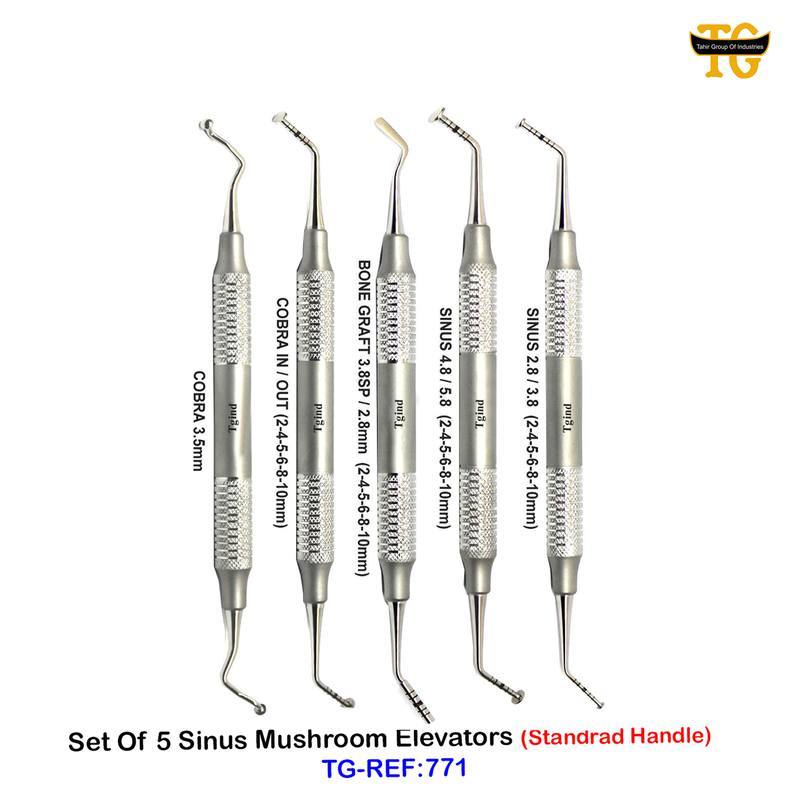 Mushroom Elevator Set, dental instruments, TGI's own catalog photograph