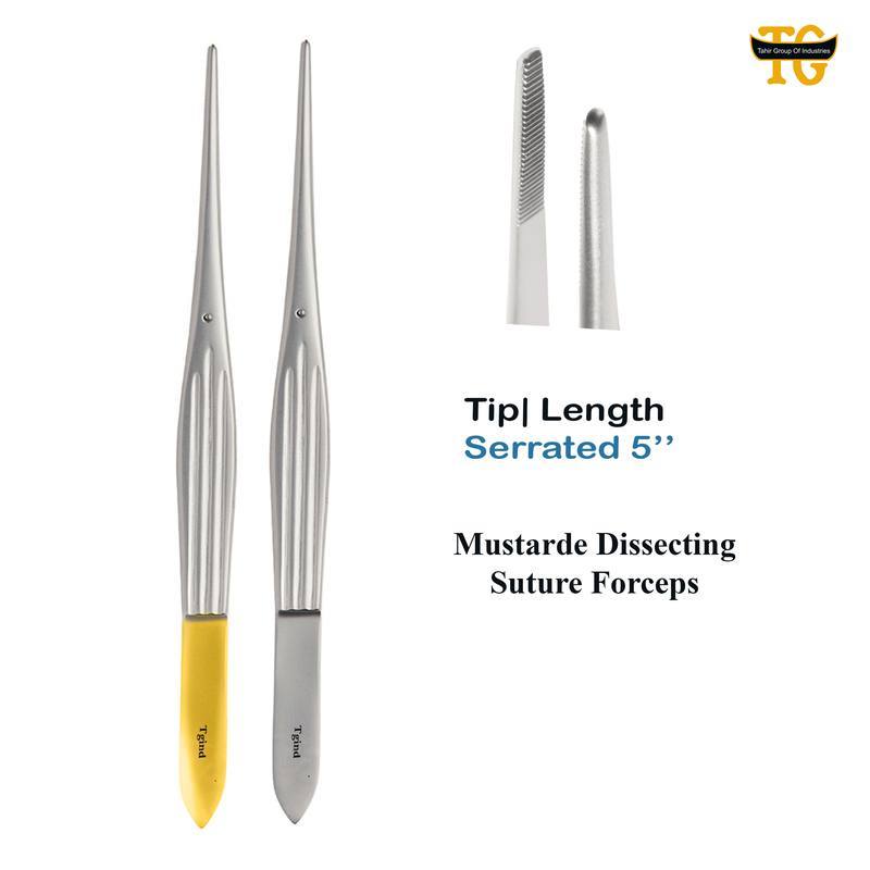 Mustarde Dissecting Suture Forceps, surgical instruments, TGI's own catalog photograph