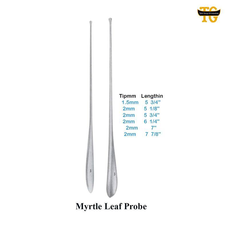 Myrtle Leaf Probe, surgical instruments, TGI's own catalog photograph