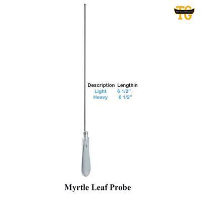 Myrtle Leaf Probe, surgical instruments, TGI's own catalog photograph