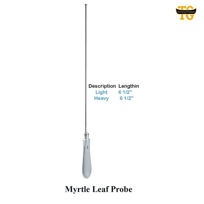 Myrtle Leaf Probe, surgical instruments, TGI's own catalog photograph