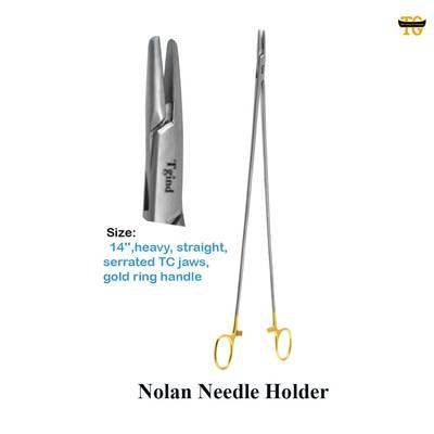 Nolan Needle Holder, surgical instruments, TGI's own catalog photograph