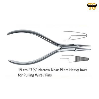 Narrow Nose Plier, orthopedic instruments, TGI's own catalog photograph