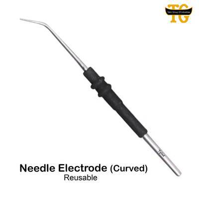 Needle Electrode Curved Reusable, electrosurgical instruments, TGI's own catalog photograph