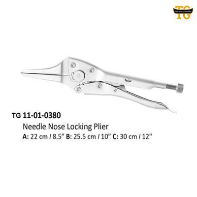 Needle Nose Locking Plier, orthopedic instruments, TGI's own catalog photograph