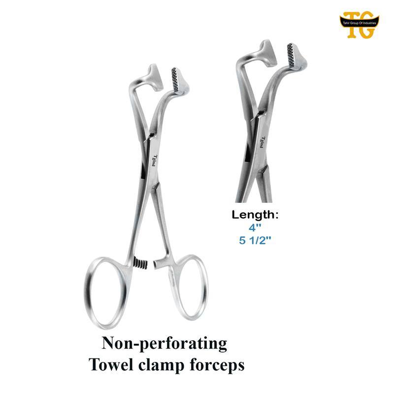 Non Perforating Towel Forceps, surgical instruments, TGI's own catalog photograph