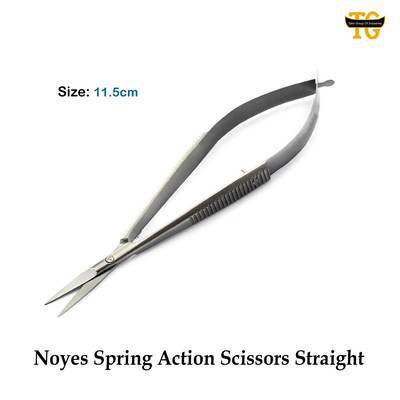 Noyes Spring Action Str Scissors, surgical instruments, TGI's own catalog photograph