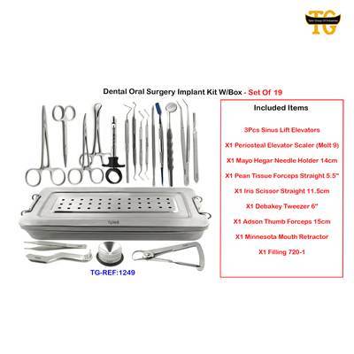 Dental Oral Surgery Implant Kit W/Box, dental instruments, TGI's own catalog photograph