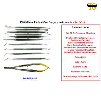 Periodontal Implant Oral Surgery Instruments, dental instruments, TGI's own catalog photograph