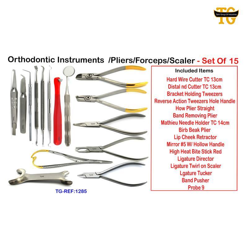 Orthodontic Instruments /Pliers/Forceps/Scaler - Set Of 15, dental instruments, TGI's own catalog photograph