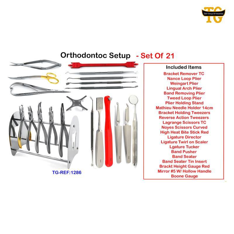 Orthodontic Setup, dental instruments, TGI's own catalog photograph