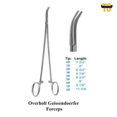 Overholt Geissendoerfer Forceps, surgical instruments, TGI's own catalog photograph