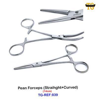 Pean Forceps (Straihght+Curved), dental instruments, TGI's own catalog photograph